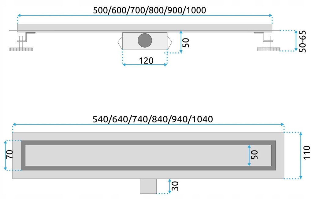 Odtokový sprchový žľab REA NEOX - inox