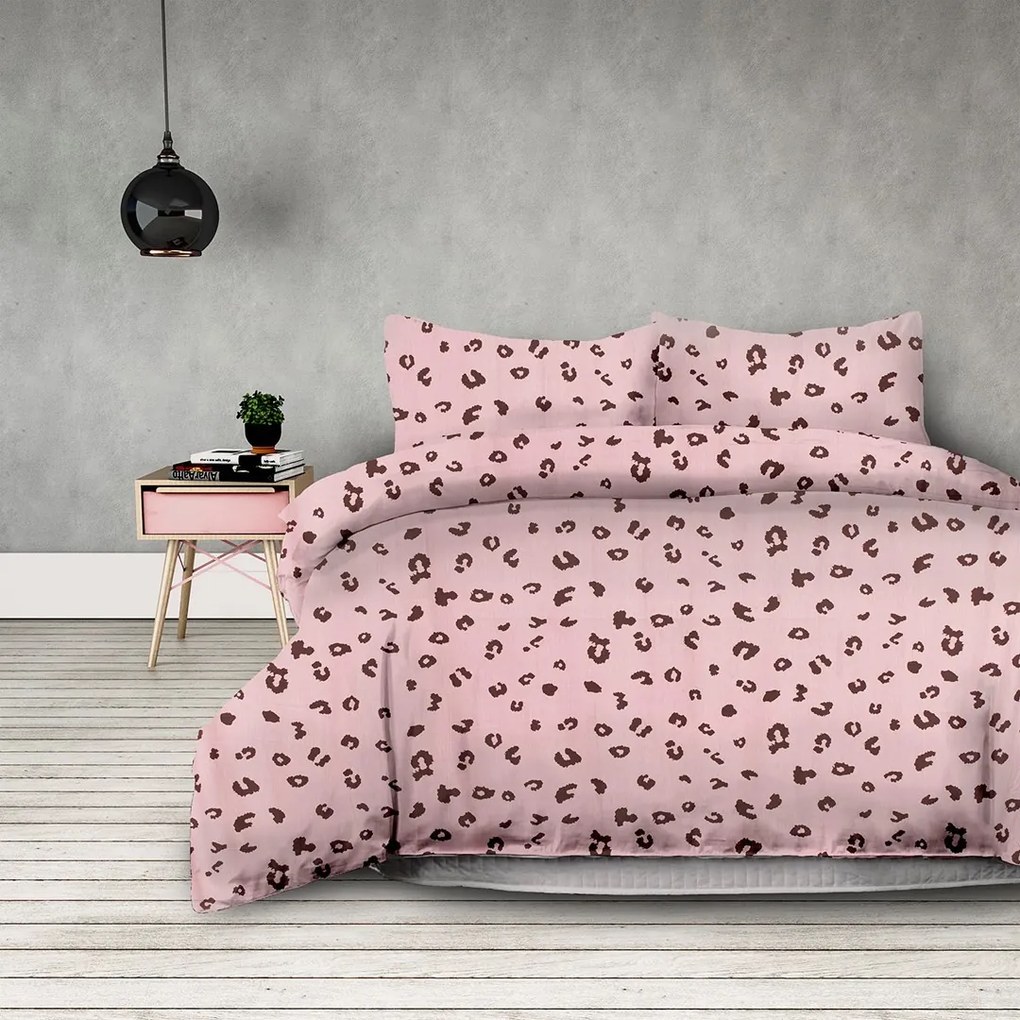 Bavlnené posteľné prádlo AmeliaHome Madera I ružová