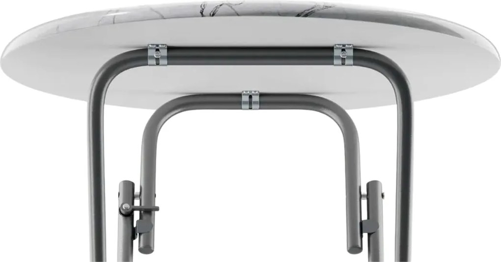 Cateringový skladací barový stôl MARLE 60 cm mramorovo biely