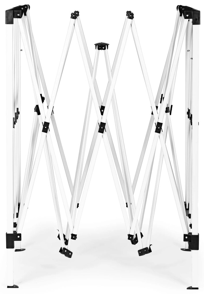 Záhradný pavilónový stan 3x3 m, s automaticky rozťahovacou strechou, biely, MultiGarden