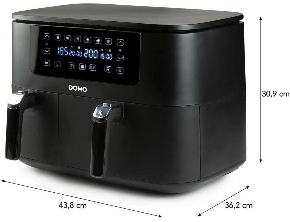 DOMO DO546FR digitálna dvojitá teplovzdušnáfritéza, 3+6 l