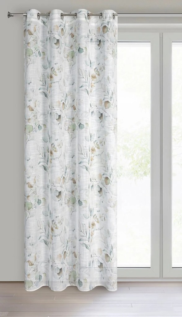 ZÁVES NA KRÚŽKOCH SENA 140X250 CM LISTY