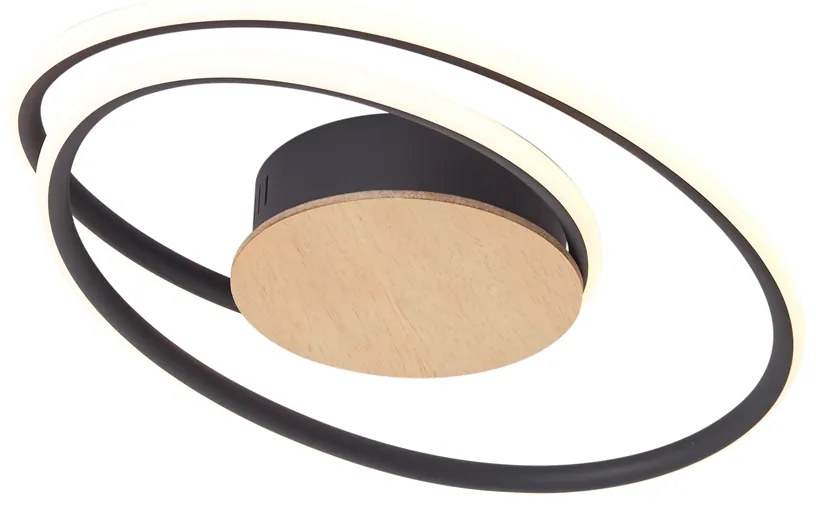 Dizajnové stropné svietidlo drevené vrátane LED s 3-stupňovým stmievaním - Rowan