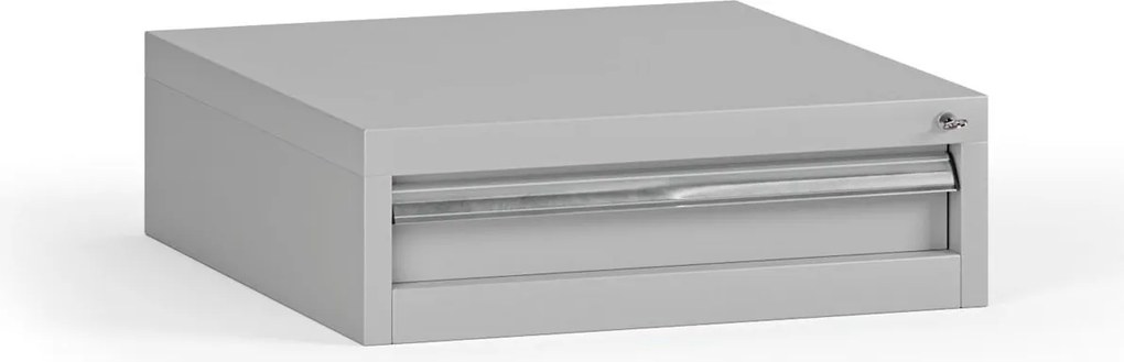 Závesný dielenský box na náradie G345 k pracovným stolom do dielne, 1 zásuvka, 565 x 580 x 180 mm, sivá