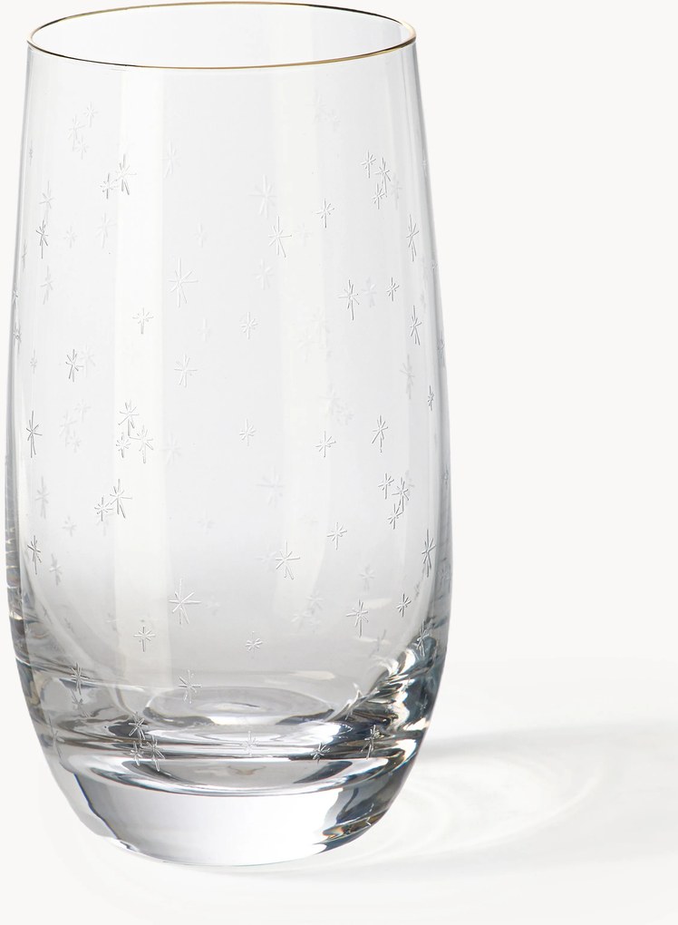 Krištáľové poháre na long drink so zimným motívom Estrella, 4 ks