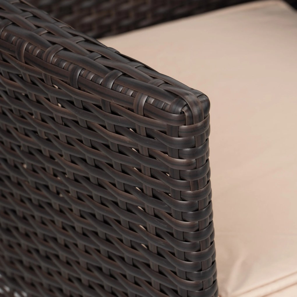 Zahradní lavice z technoratanu CORDOBA hnědá