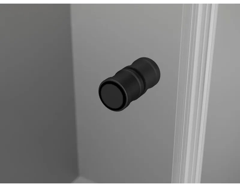 Mexen Mist-F T, 1-krídlový skladací sprchový kút ľavý 85 x 100 cm, čierna mriežka, čierny - 8A6T-085-100-70-77-L