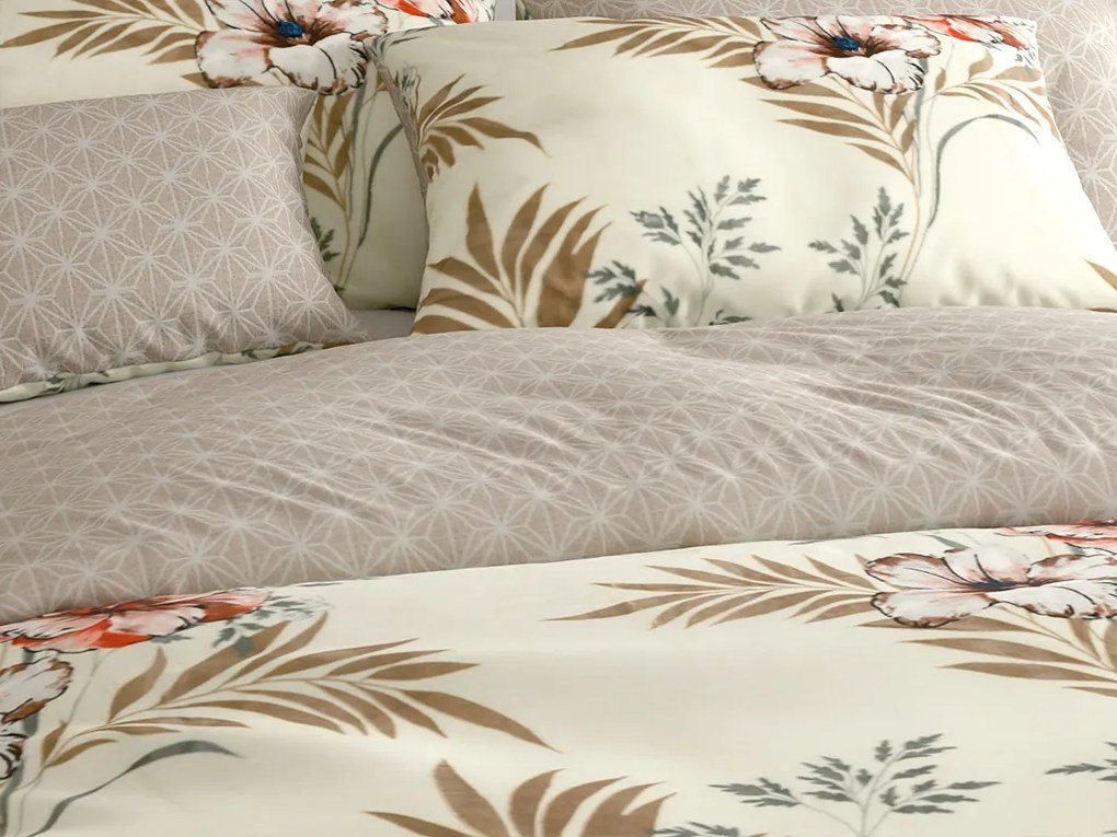 Obojstranné obliečky DUO SENSE SANDORA krémové + obliečka na vankúšik 40x50 cm ZDARMA Rozmer obliečky: 70 x 90 cm | 140 x 200 cm