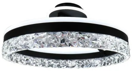 LED Stmievateľný prisadený luster LED/86W/230V 3000-6500K čierna + diaľkové ovládanie