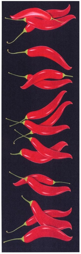 Hanse Home, Koberec behúň Cook & Clean 105727 Black Red, 50x150, červená, kuchyňa