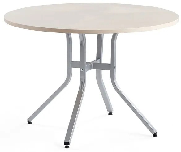 Stôl VARIOUS, Ø1100x740 mm, strieborná, breza