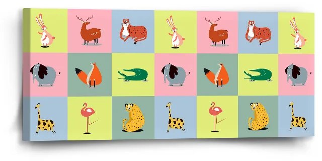 Sablio Obraz Zvieratká zo Zoo - 110x50 cm