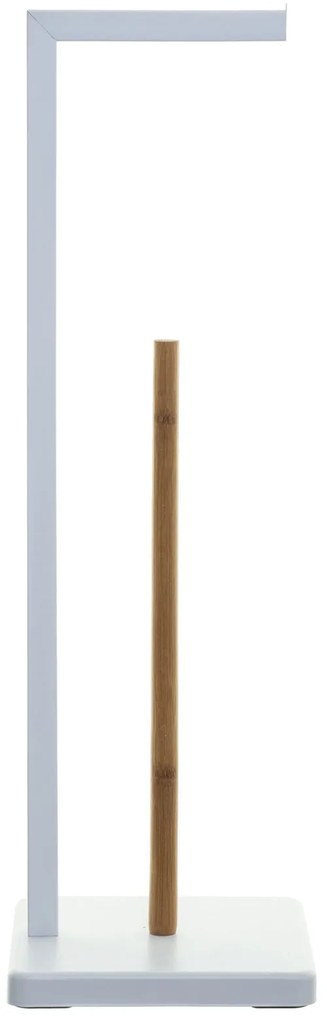 Stojan na toaletný papier Natureo, biela/s drevenými prvkami