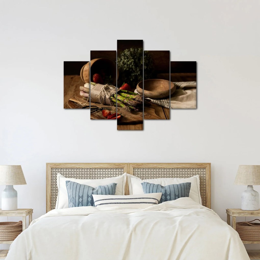 Obraz špargle na stole (150x105 cm)