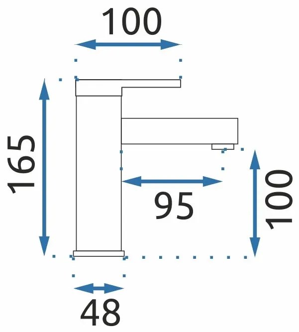 Rea Pixel, umývadlová batéria h-165, čierna matná, REA-B2017