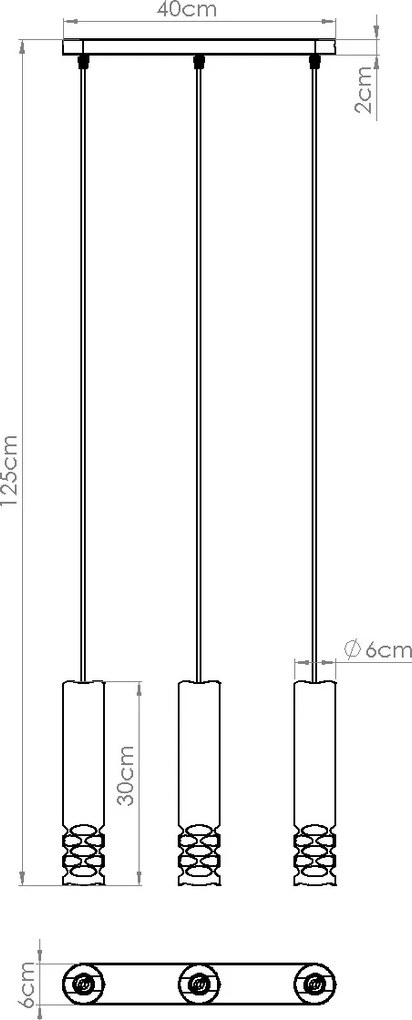 Závesné svietidlo Liro, 3x biele kovové tienidlo