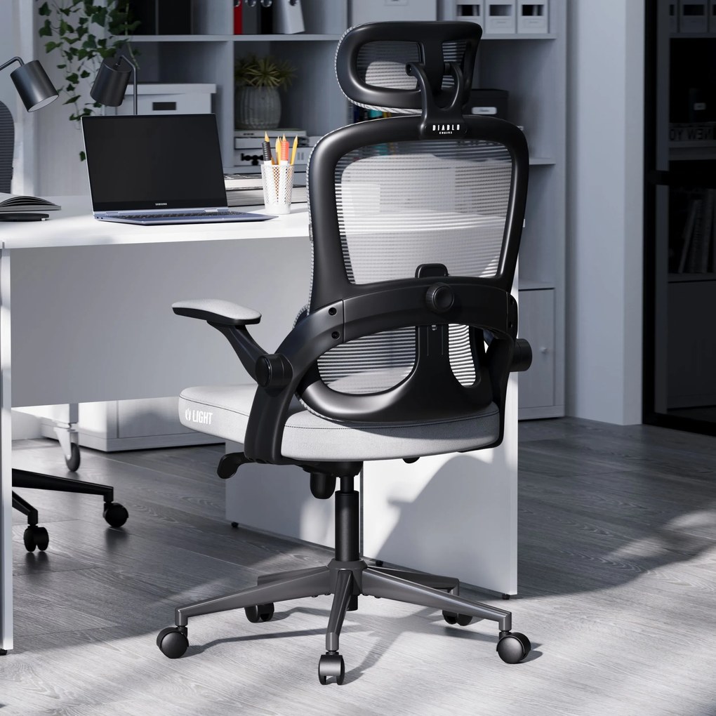Ergonomická kancelárska stolička Diablo V-Light, sivá