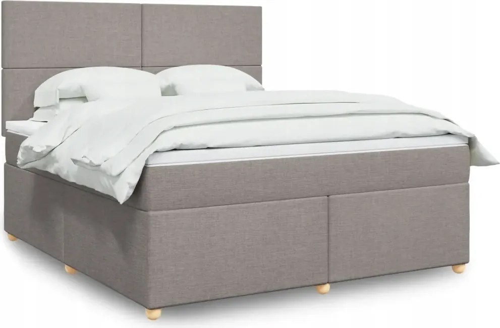 vidaXL Posteľný rám boxspring s matracom sivohned 180x200 cm látka