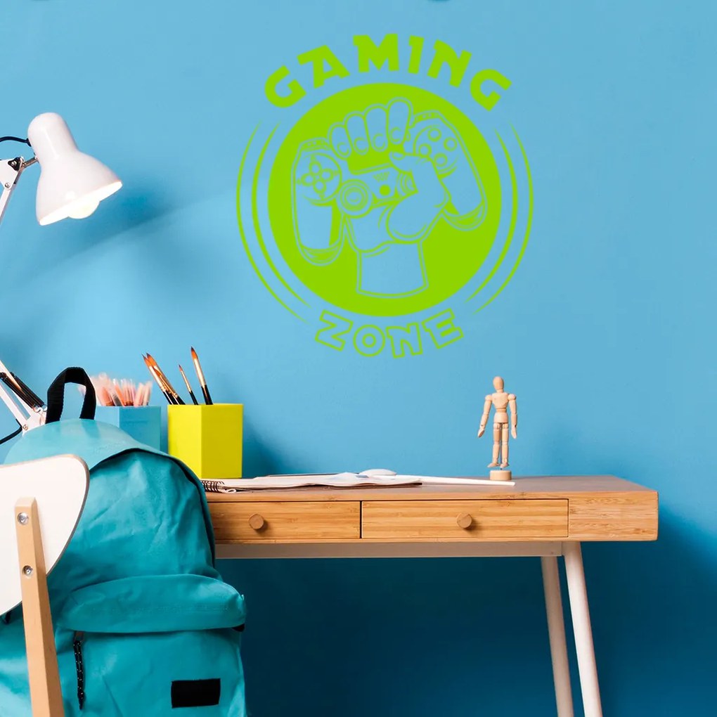 Veselá Stena Samolepka Joystick v ruke Farba: modrá, Veľkosť: 60 x 65 cm