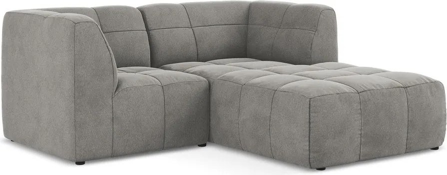 Sivá zamatová rohová pohovka (pravý roh/s leňoškou) Aloha – Makamii