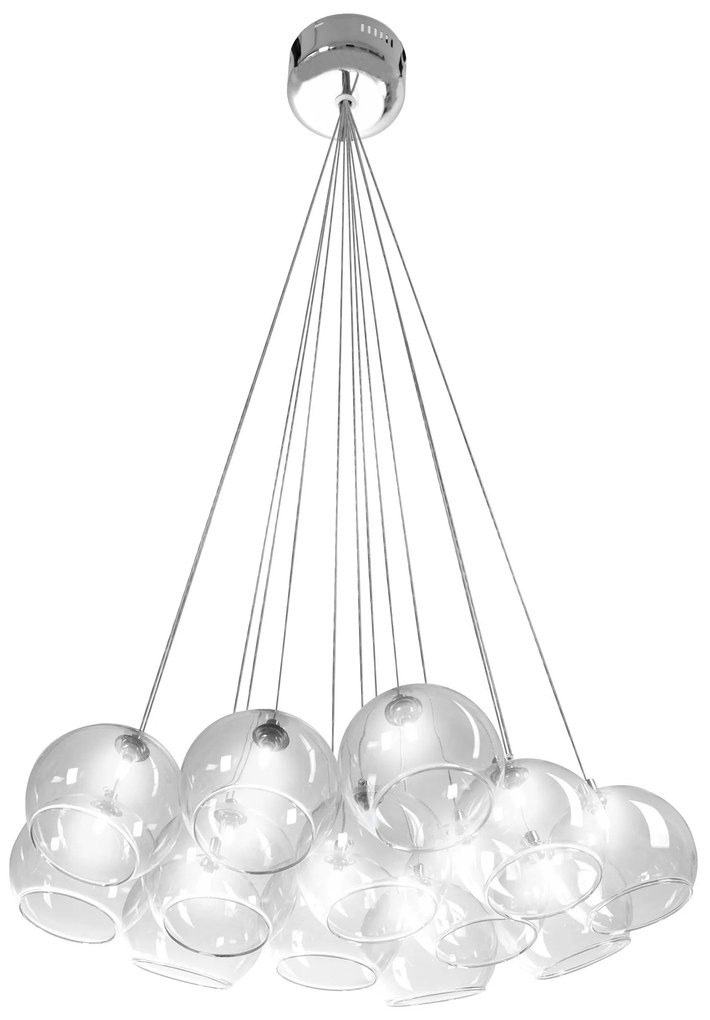 Toolight - Závesné svietidlo sklenené gule 13xG4 25W, APP561-13CP, chrómová, OSW-08237