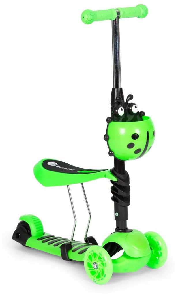 Balančná kolobežka pre deti EcoToys lienka 5v1 zelená