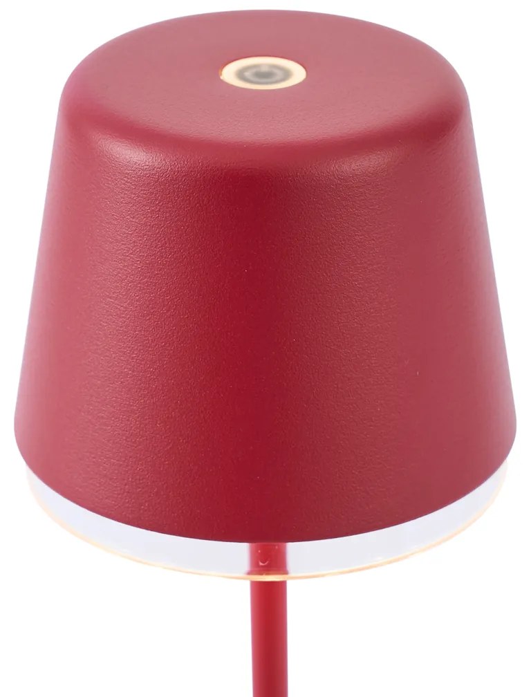 Stolná lampa červená vrátane LED IP65 Nabíjateľná s nabíjacou stanicou - Treble