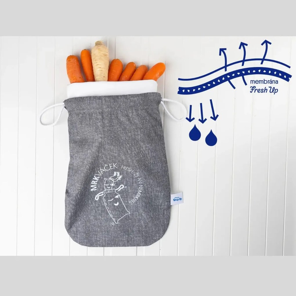 Wrap - up Funkčné vrecko MRKVÁČEK, vrecko na zeleninu (1kg), aby zostala čerstvá - mix farieb Farba: šedá