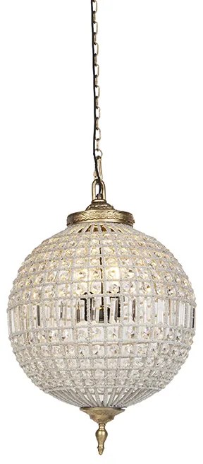 Závesné svietidlo v štýle Art Deco s krištáľom 50 cm zlaté - Kasbah