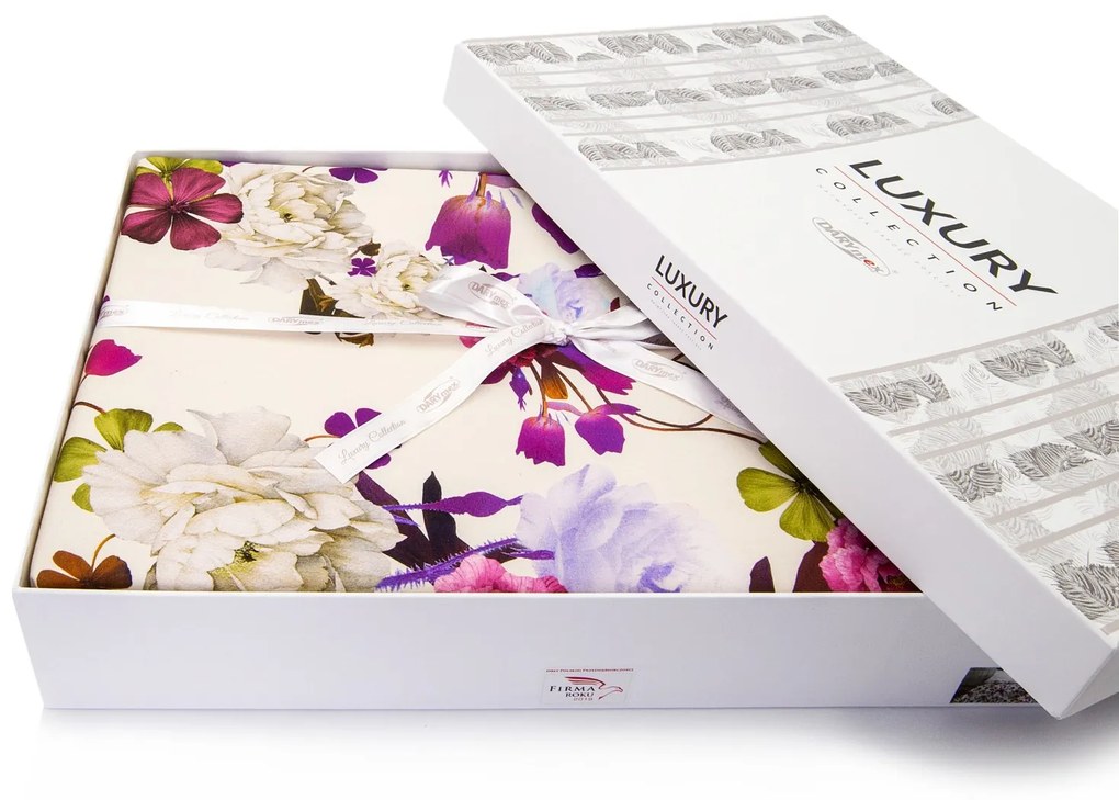 SATÉNOVÉ OBLIEČKY LUXURY PREMIUM KALINA 160X200 CM, 2KS 70X80 CM VZOROVANÉ