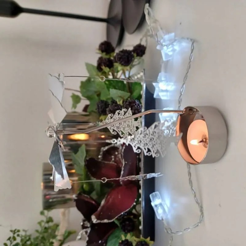 DECOLED Andělské zvonění, 8 x 13 cm, stromečky, stříbrné