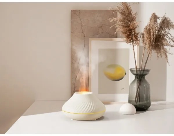 LED RGB Aróma difúzor s imitáciou plameňa LED/6,5W/5V 130ml biela