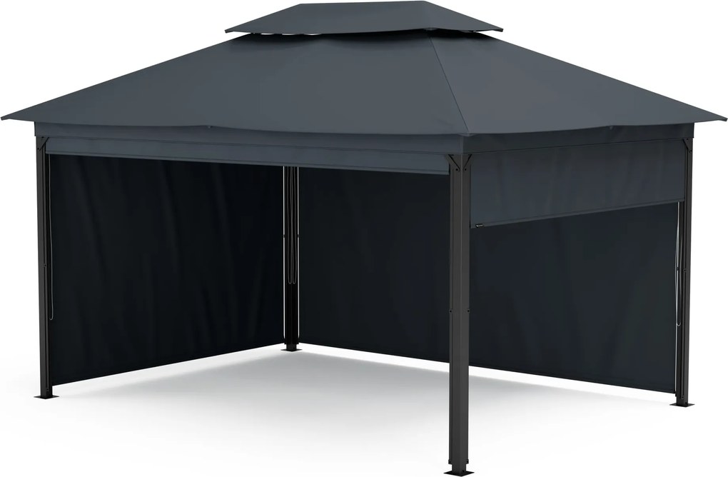 Blumfeldt Grandezza Cortina záhradný altánok 3x4 m, odolný voči poveternostným vplyvom, prášková farba, bočné rolety