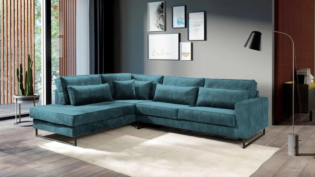 XXXLutz ROHOVÁ SEDAČKA, textil, kompozitné drevo, modrá MID.YOU - Sedačky - 000694010026