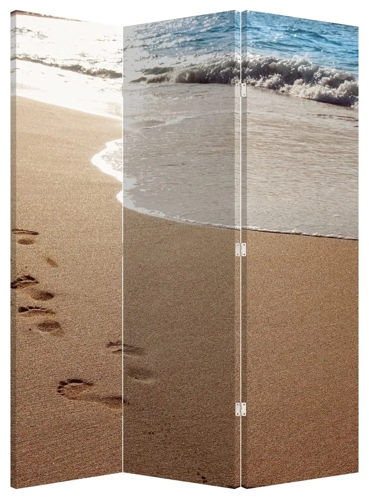 Paraván - Stopy v piesku a more (126x170 cm)