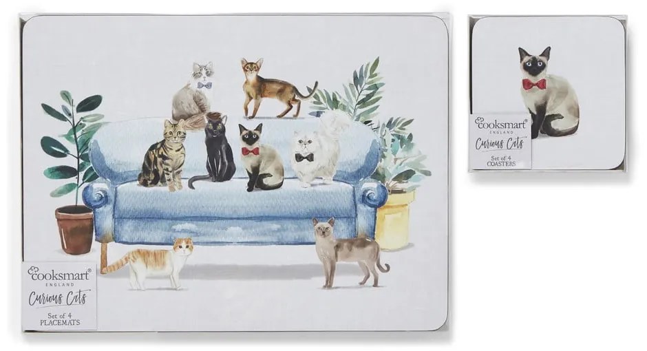 Prestieranie a tácky v súprave 8 ks Curious Cats – Cooksmart ®