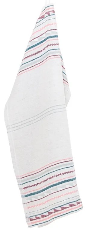 Ľanový uterák Watamu, sivo-červený