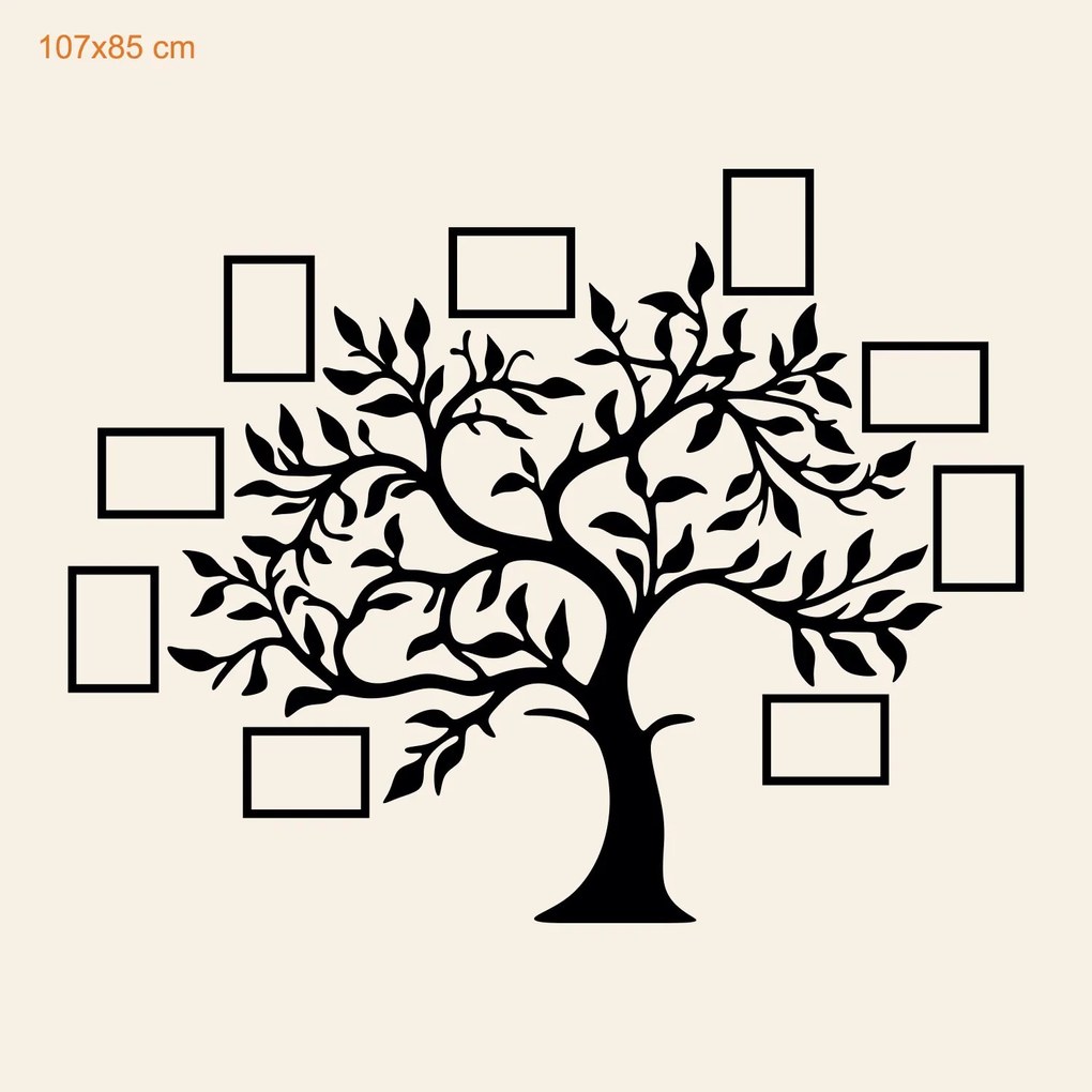 DUBLEZ | Drevená nálepka na stenu - Strom s fotkami