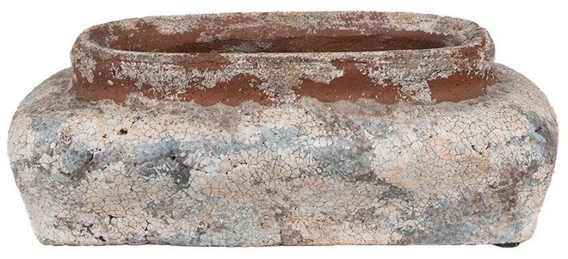 Oválný dekoratívny béžový antik terakotový džbán Teracci -  22*12*8 cm