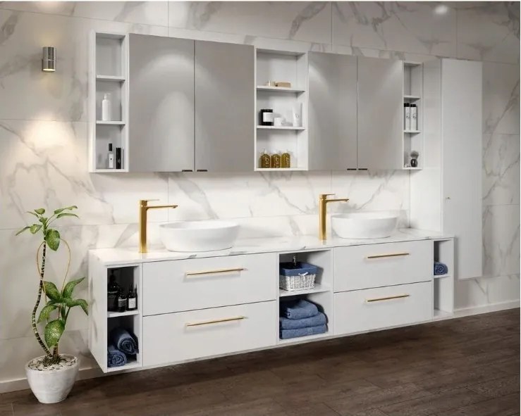 Cersanit Larga, skrinkové úchytky 35cm 2ks, zlatá, S599-0143