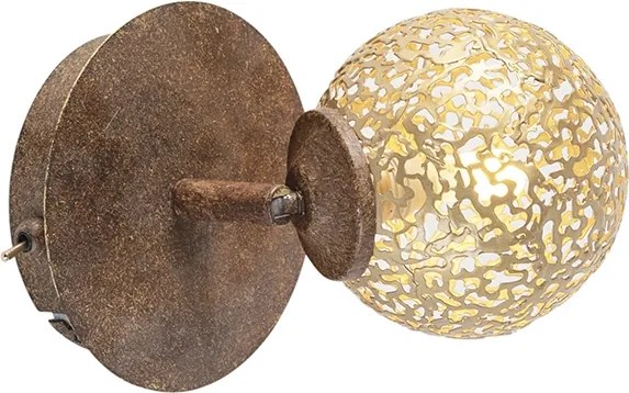 Nástenná lampa hrdzavohnedá nastaviteľná so spínačom - Kreta