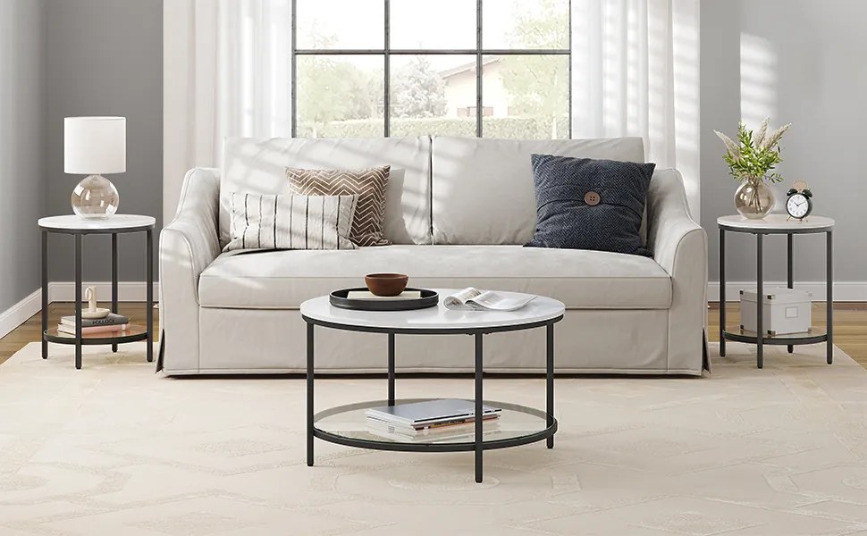 Odkladový stolík Vasagle Chipa čierno-biely