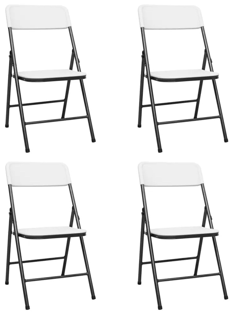 vidaXL Skladacie záhradné stoličky 4 ks HDPE biele