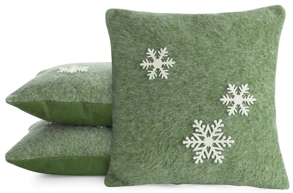 EUROFIRANY VIANOČNÁ DEKORAČNÁ OBLIEČKA NA VANKÚŠ SNOWFLAKE4 40X40 CM VZOROVANÁ