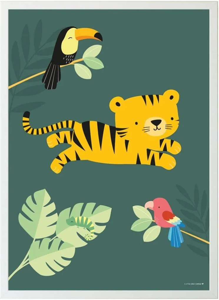 A Little Lovely Company Detský plagát Jungle Tiger 50 x 70 cm