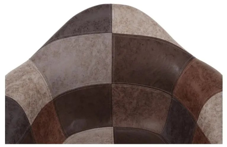 Dizajnové kreslo, patchwork ekokoža a bukové nohy