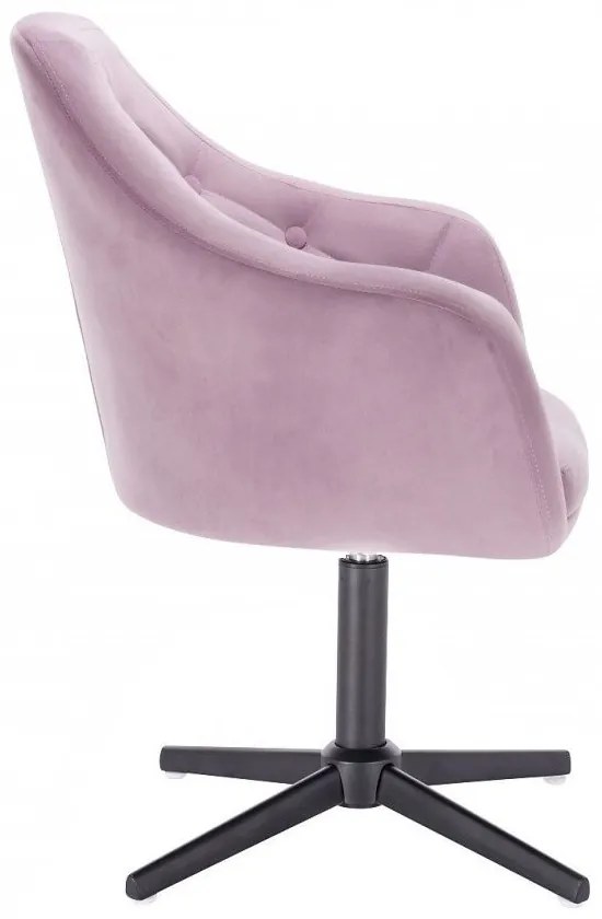 LuxuryForm DESIGN Kreslo ANDORA VELUR na čiernom kríži - levanduľa