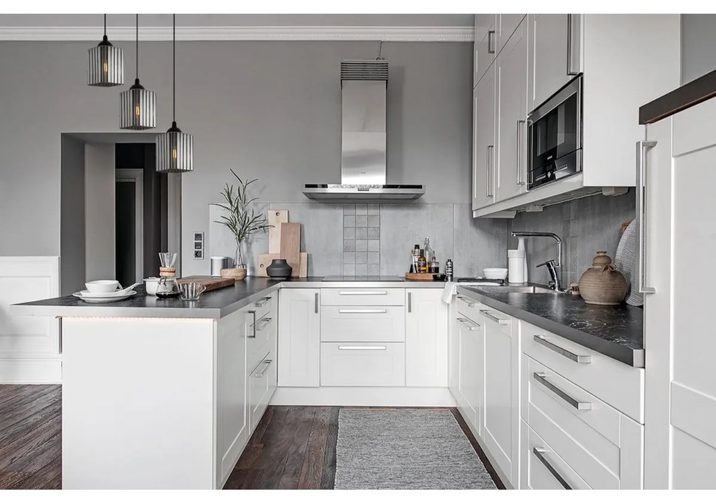 Závesné svietidlo Riffle Square, 3x grafitové sklenené tienidlo, b, o