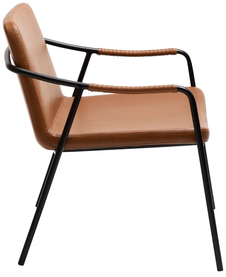 Hnedé kreslo z imitácie kože Boto – DAN-FORM Denmark