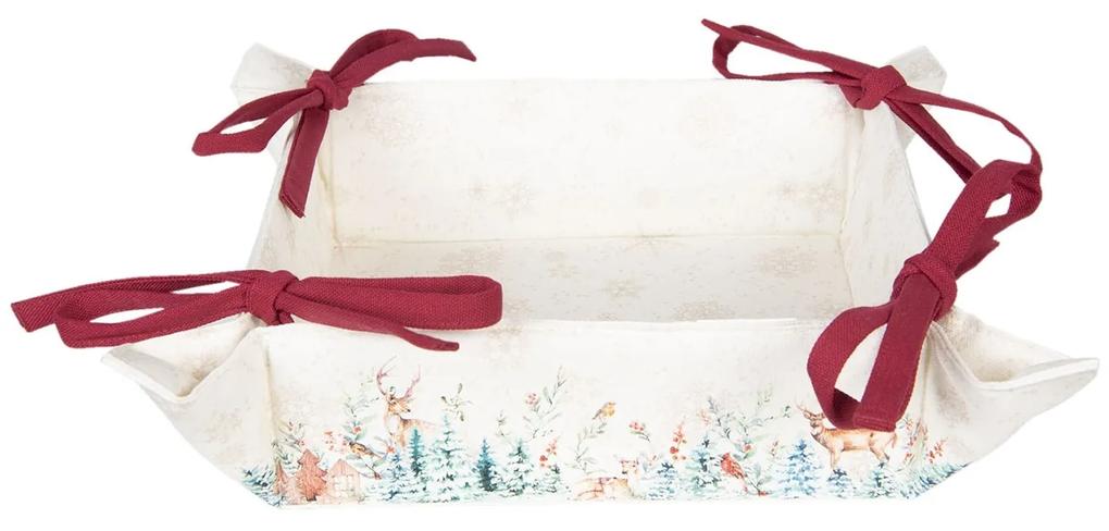 Textilné košíček na pečivo Dearly Christmas - 35 * 35 * 8 cm